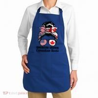 American Grown Canadian Roots Messy Bun Canada Cool Gift Apron thumb 2