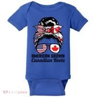 American Grown Canadian Roots Messy Bun Canada Cool Gift Baby Bodysuit thumb 0