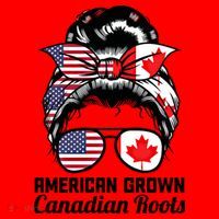 American Grown Canadian Roots Messy Bun Canada Cool Gift Santa Hat thumb 1