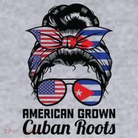 American Grown Cuban Roots Messy Bun Cuba Women's Sweatshirt thumb 2