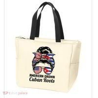 American Grown Cuban Roots Messy Bun Cuba Tote Bag thumb 3