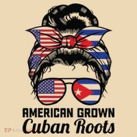 American Grown Cuban Roots Messy Bun Cuba Tote Bag thumb 4