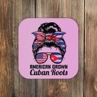American Grown Cuban Roots Messy Bun Cuba Coaster thumb 0