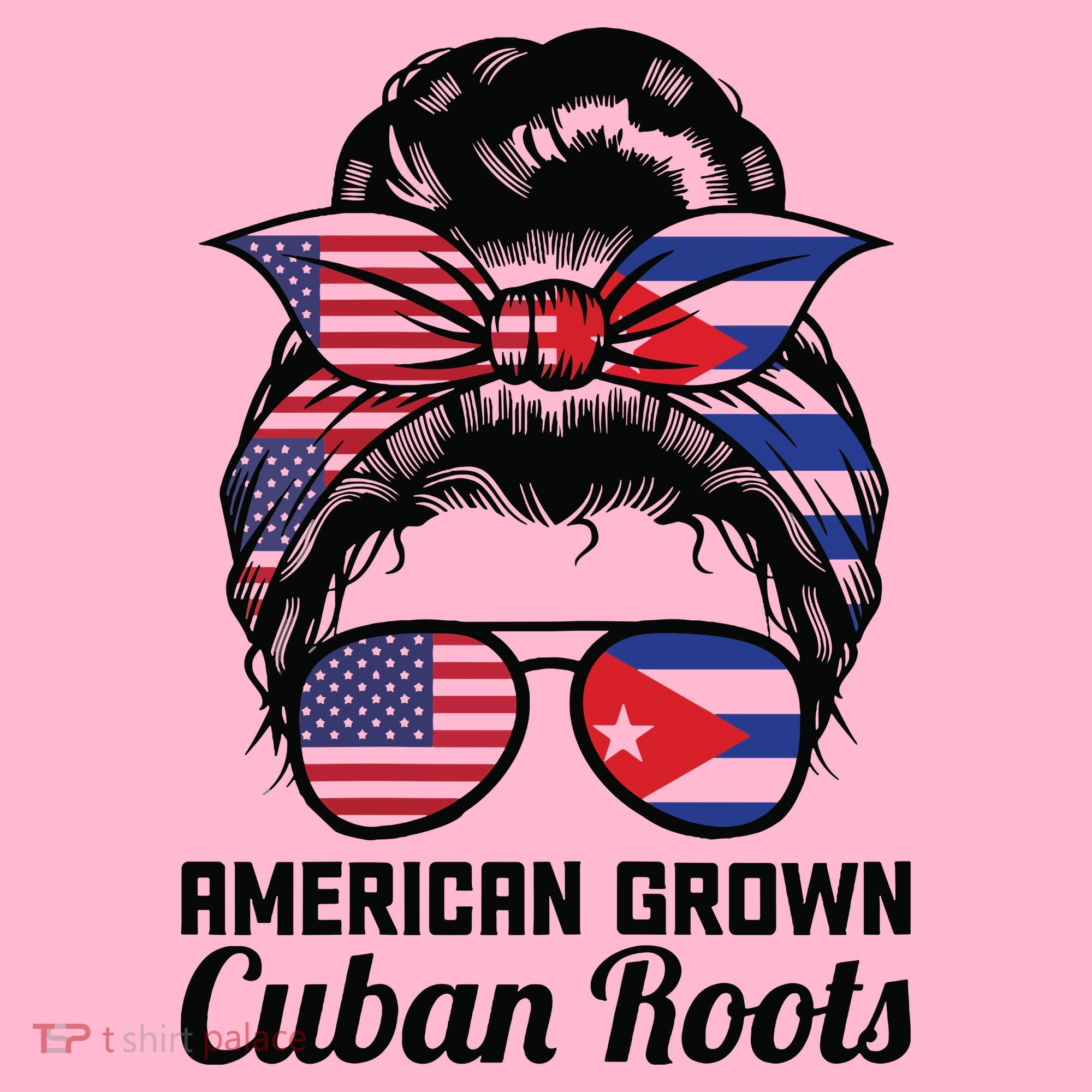 American Grown Cuban Roots Messy Bun Cuba Coaster