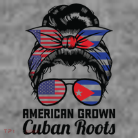 American Grown Cuban Roots Messy Bun Cuba Toddler Hoodie thumb 2