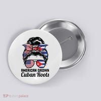 American Grown Cuban Roots Messy Bun Cuba Button thumb 0