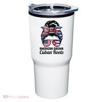 American Grown Cuban Roots Messy Bun Cuba Tumbler thumb 0
