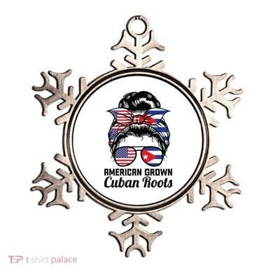 American Grown Cuban Roots Messy Bun Cuba Ornament