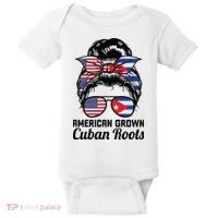 American Grown Cuban Roots Messy Bun Cuba Baby Bodysuit thumb 0