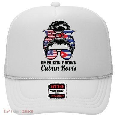 American Grown Cuban Roots Messy Bun Cuba Hat