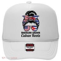 American Grown Cuban Roots Messy Bun Cuba Hat thumb 0