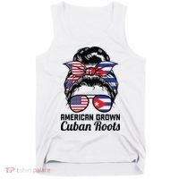 American Grown Cuban Roots Messy Bun Cuba Tank Top thumb 0