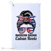 American Grown Cuban Roots Messy Bun Cuba Golf Towel thumb 0