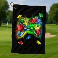 Autism Gamer Controller Golf Towel thumb 1