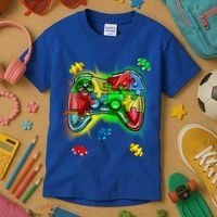Autism Gamer Controller Kids T-Shirt thumb 3