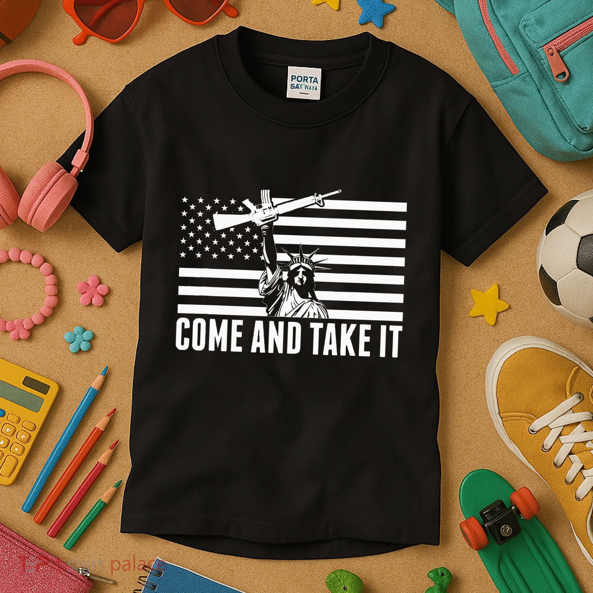 Anti Gun Control Ammo Flag T 2nd Amendment Kids T-Shirt