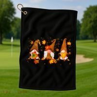 Autumn Gnome Cute Fall Lover Golf Towel thumb 1