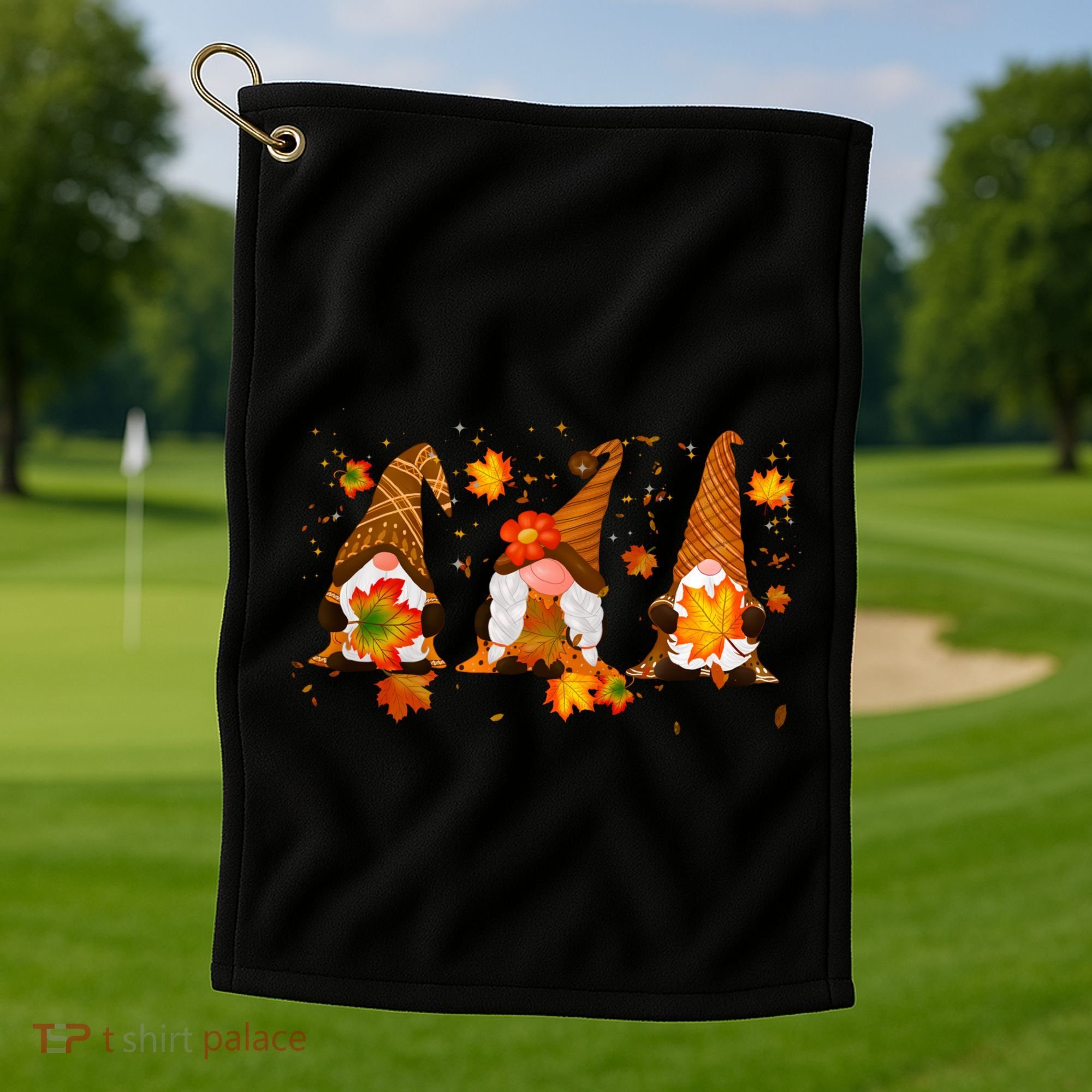 Autumn Gnome Cute Fall Lover Golf Towel
