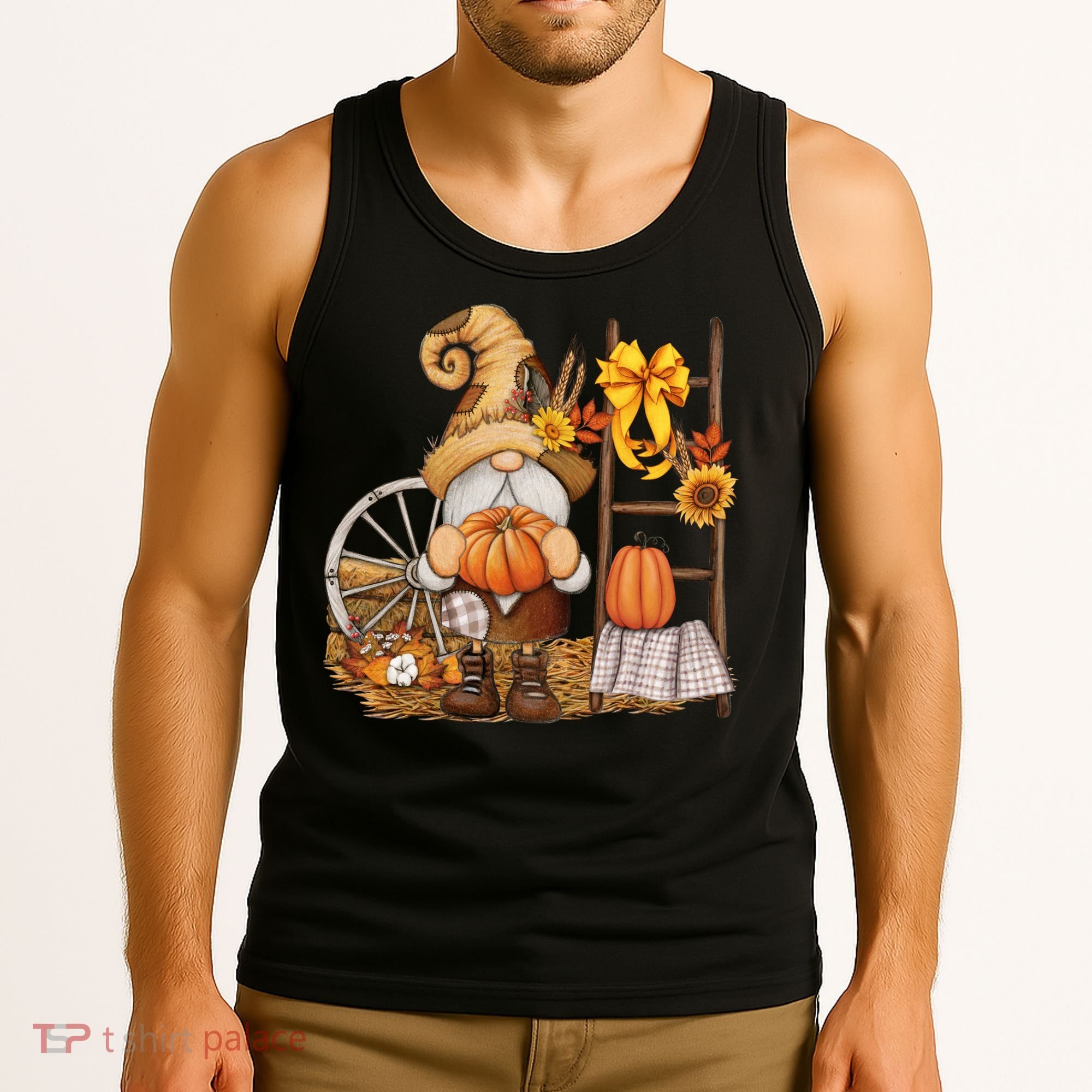Autumn Gnome Cute Fall Season Tank Top