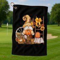 Autumn Gnome Cute Fall Season Golf Towel thumb 1