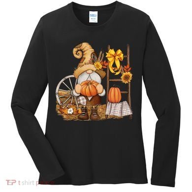 Autumn Gnome Cute Fall Season Women's Long Sleeve Shirt
