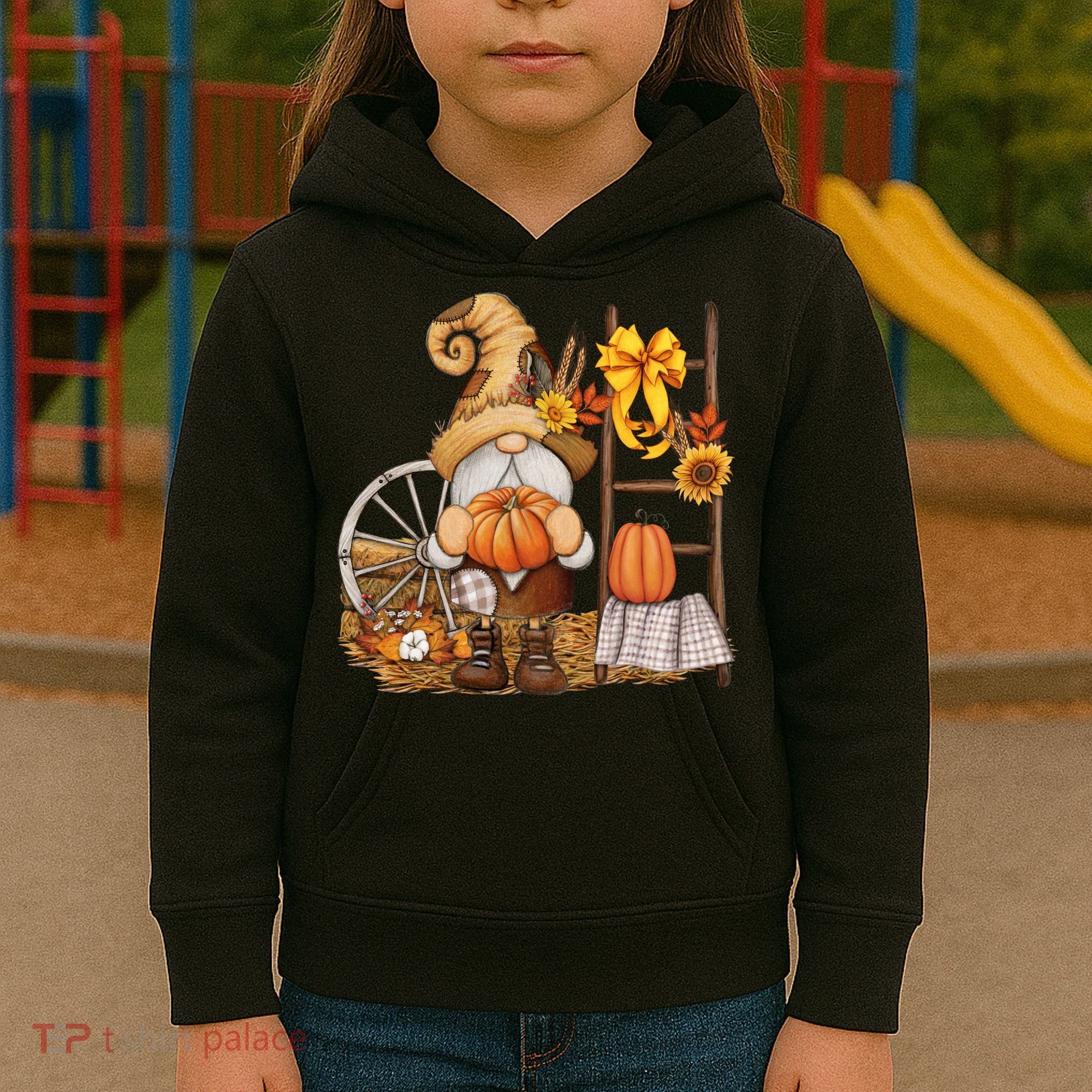 Autumn Gnome Cute Fall Season Kids Hoodie