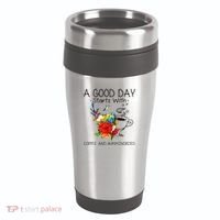 A Good Day Starts With Coffee And Hummingbird 16oz Travel Tumbler thumb 0