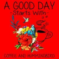 A Good Day Starts With Coffee And Hummingbird Santa Hat thumb 1