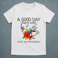 A Good Day Starts With Coffee And Hummingbird T-Shirt thumb 5