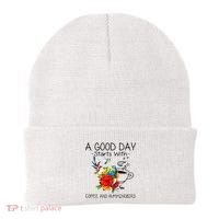 A Good Day Starts With Coffee And Hummingbird Beanie thumb 0