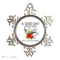 A Good Day Starts With Coffee And Hummingbird Ornament thumb 0