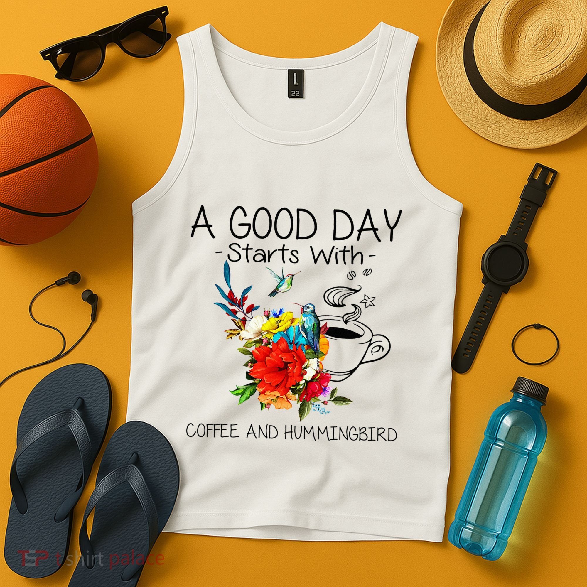 A Good Day Starts With Coffee And Hummingbird Tank Top