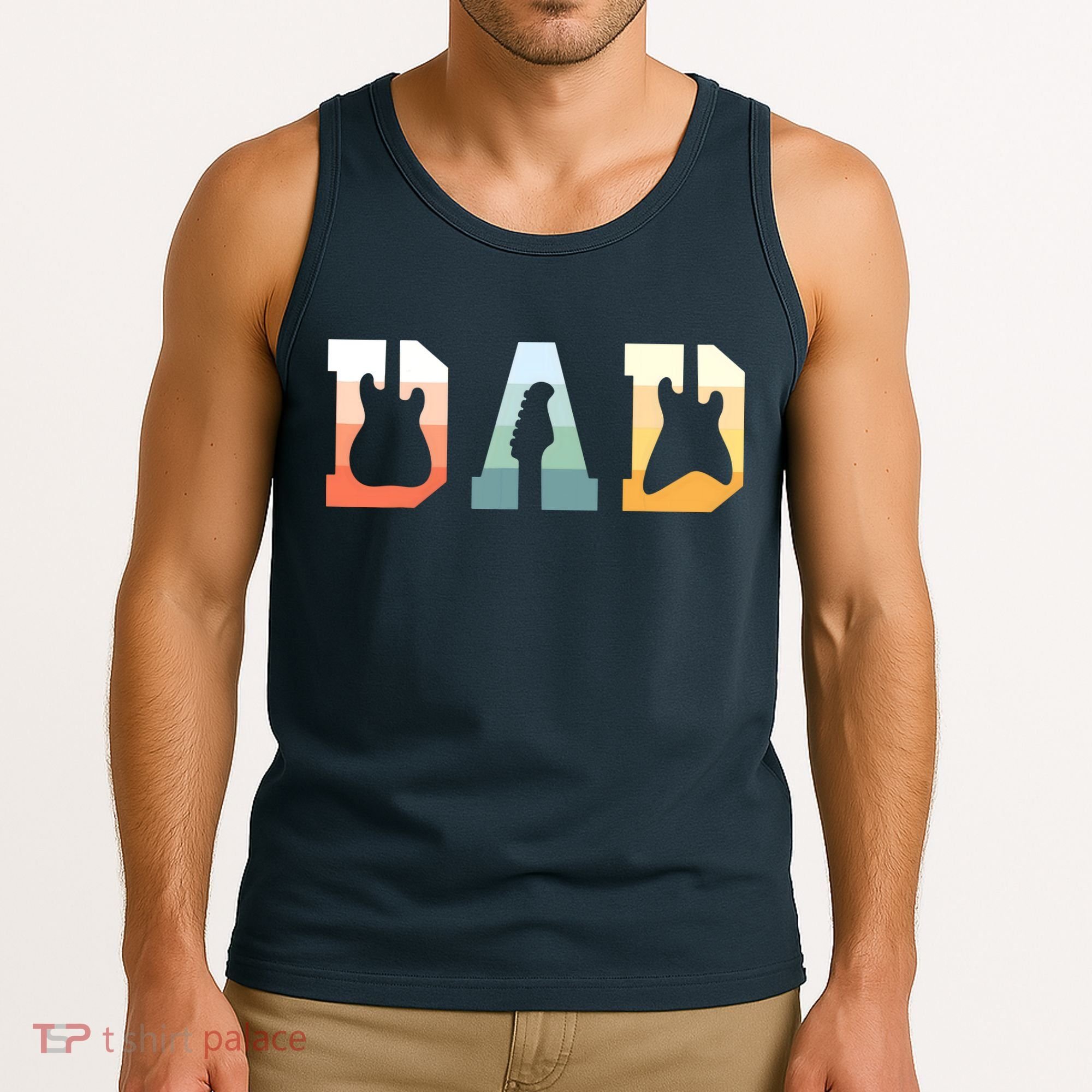 Acoustic Guitar Dad Guitarist Musical Instrument Musician Tank Top
