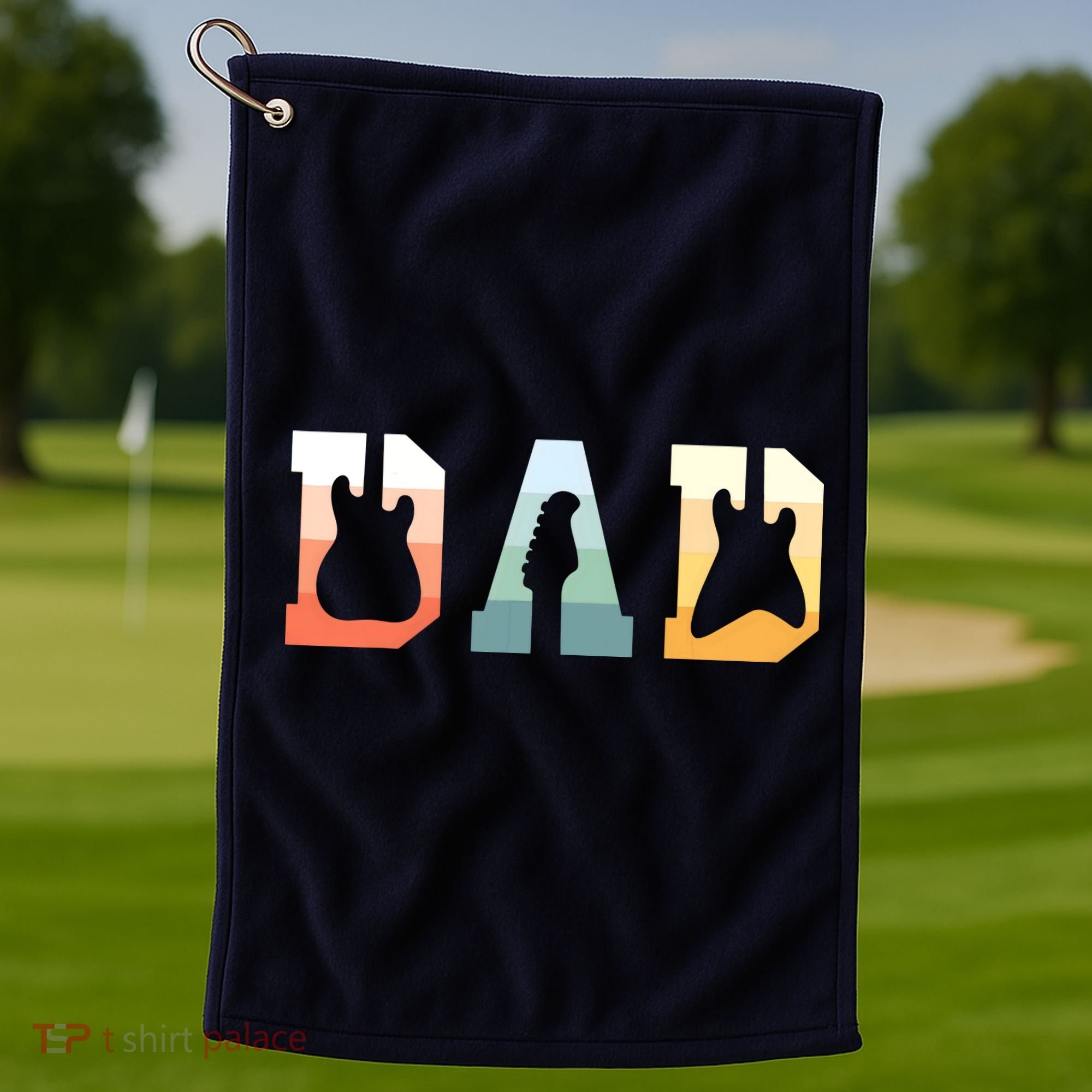 Acoustic Guitar Dad Guitarist Musical Instrument Musician Golf Towel