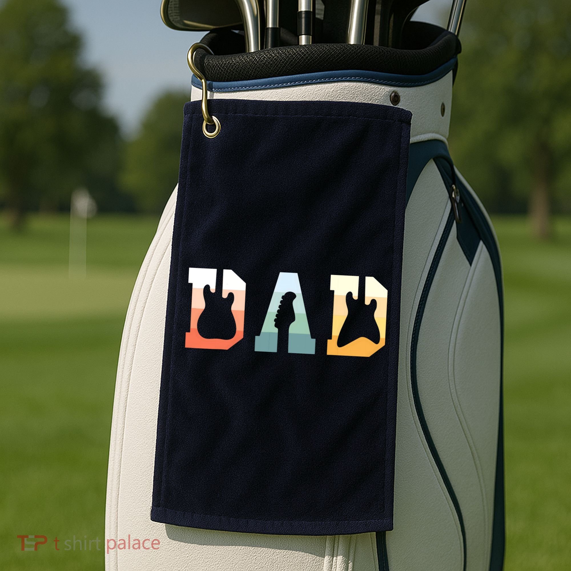 Acoustic Guitar Dad Guitarist Musical Instrument Musician Golf Towel