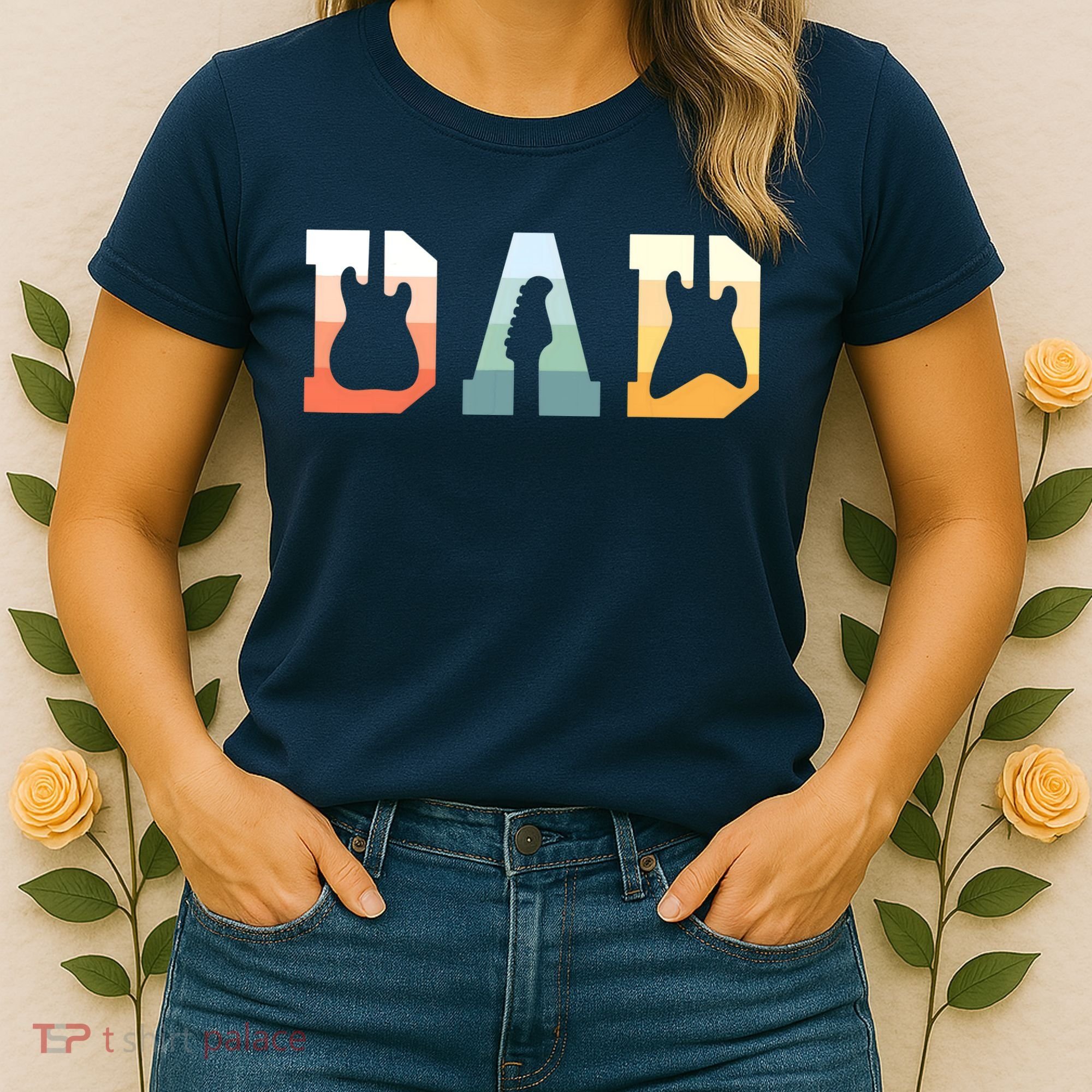 Acoustic Guitar Dad Guitarist Musical Instrument Musician Women's T-Shirt