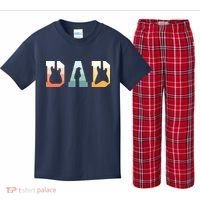 Acoustic Guitar Dad Guitarist Musical Instrument Musician Kids Plaid Pajama Set thumb 0