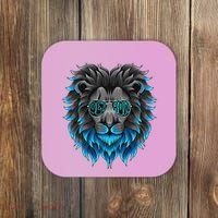 All Grit Detroit Cool Retro Lion Lovers Detroit Apparel Coaster thumb 0