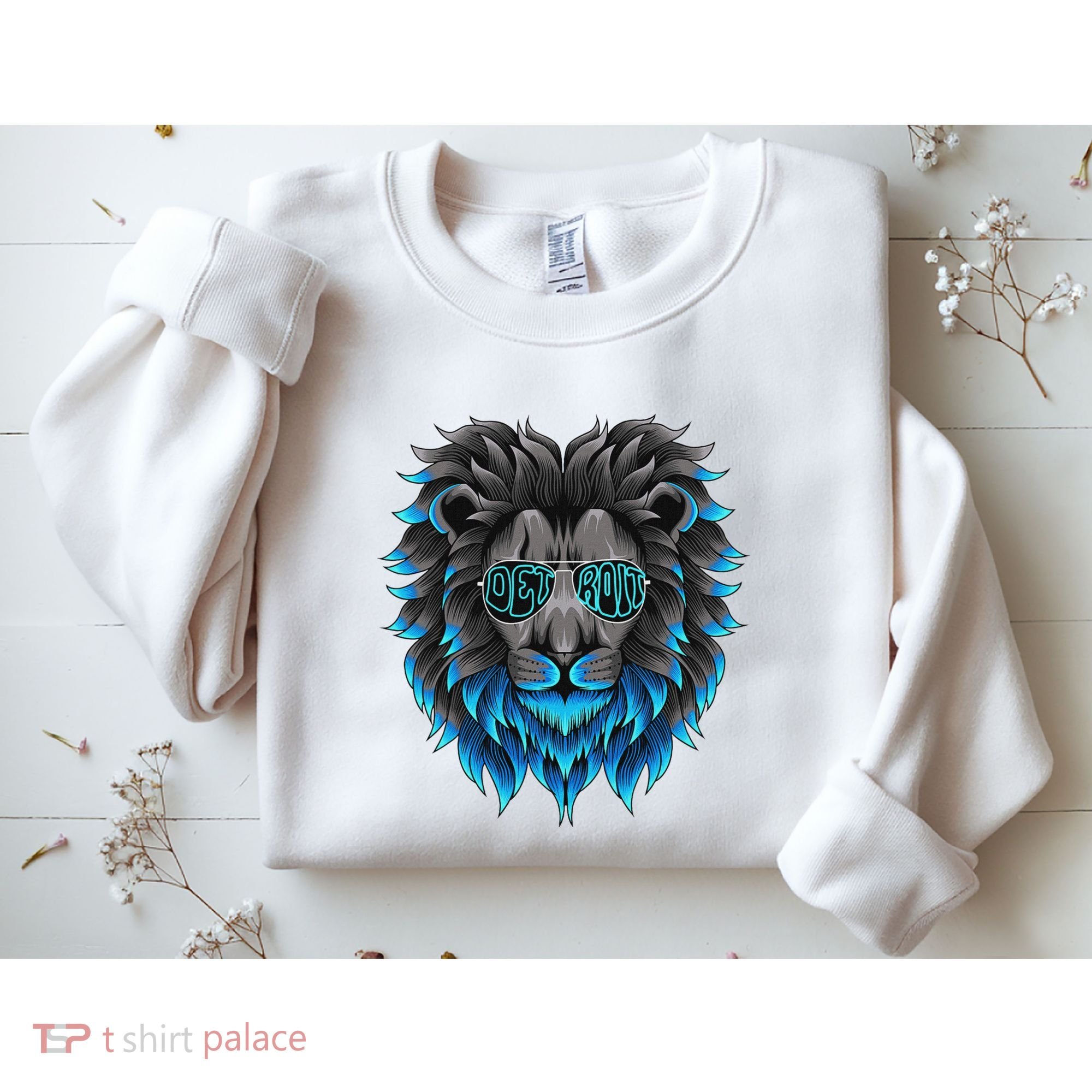 All Grit Detroit Cool Retro Lion Lovers Detroit Apparel Sweatshirt