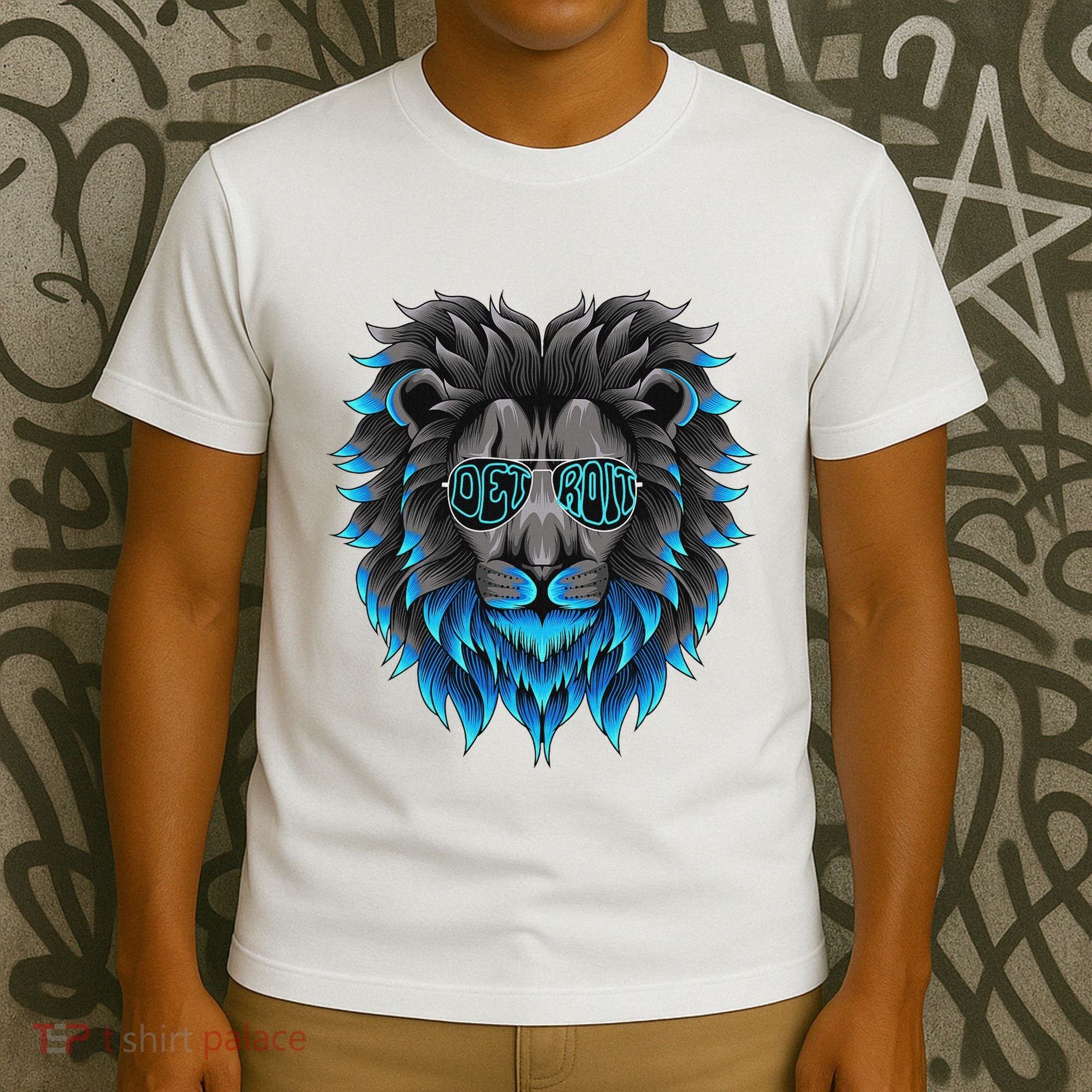 All Grit Detroit Cool Retro Lion Lovers Detroit Apparel T-Shirt