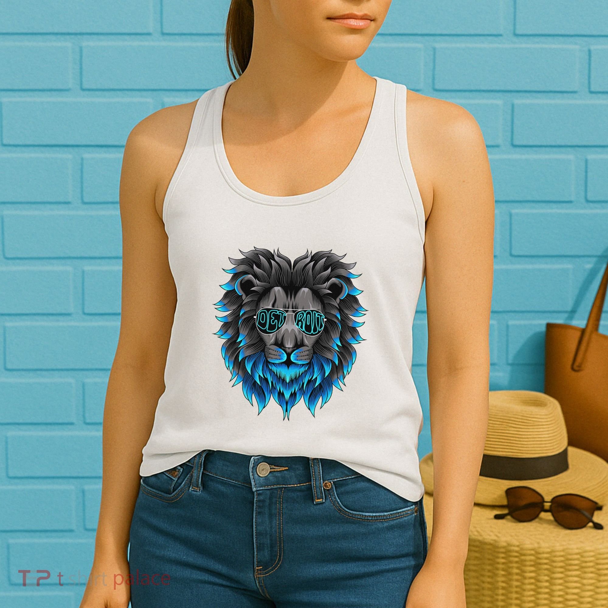 All Grit Detroit Cool Retro Lion Lovers Detroit Apparel Women's Tank Top