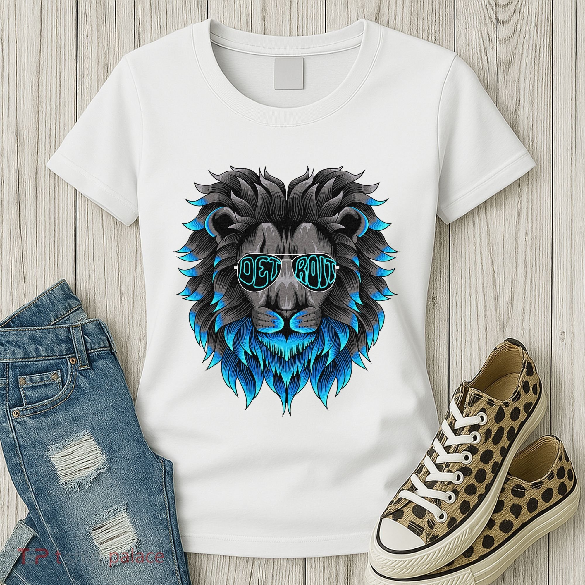 All Grit Detroit Cool Retro Lion Lovers Detroit Apparel Women's T-Shirt