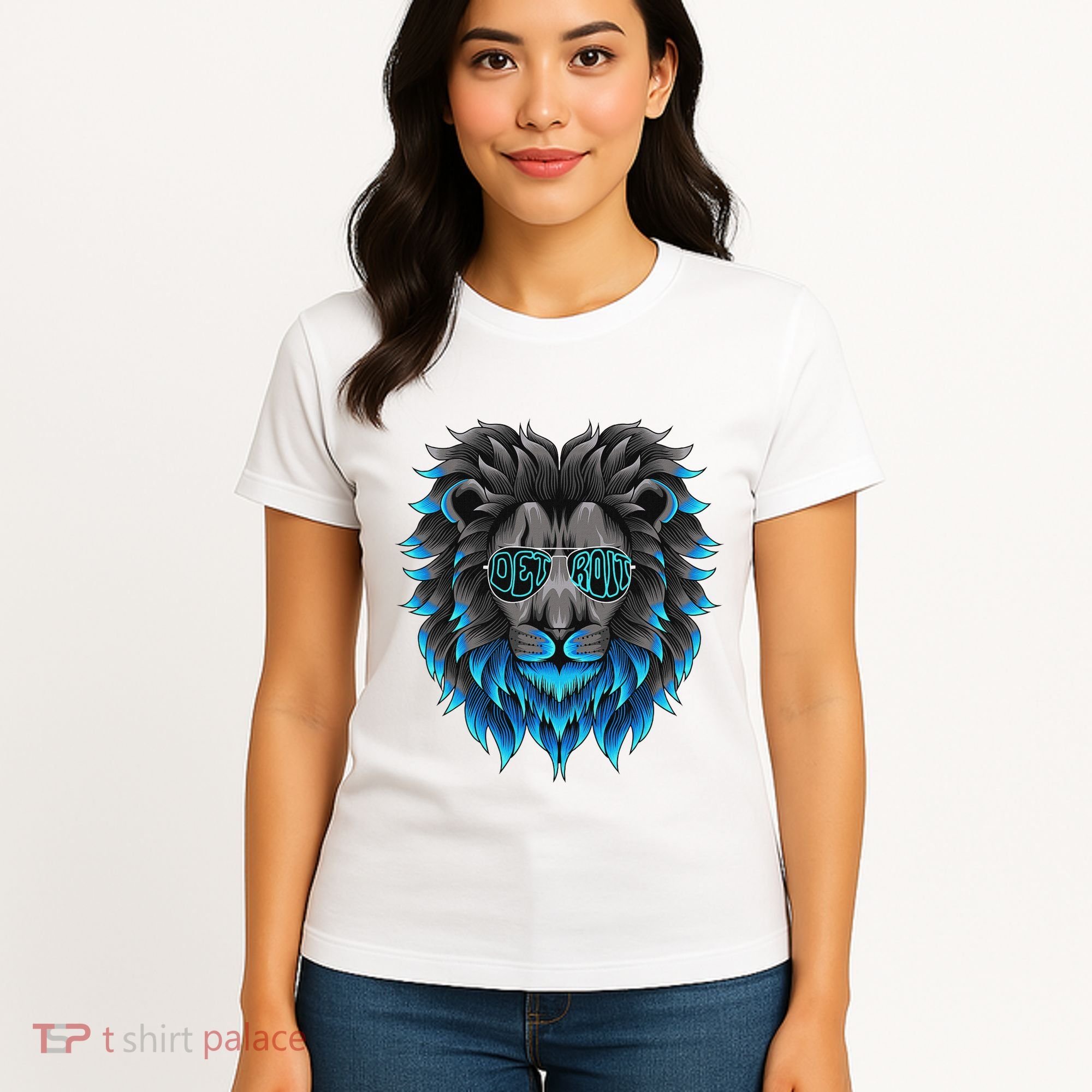 All Grit Detroit Cool Retro Lion Lovers Detroit Apparel Women's T-Shirt