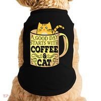 A Good Day Starts With Coffee And Cat Funny Doggie Tank thumb 0