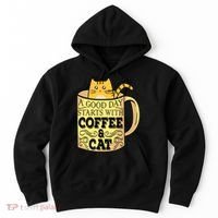 A Good Day Starts With Coffee And Cat Funny Hoodie thumb 0