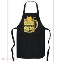 A Good Day Starts With Coffee And Cat Funny Apron thumb 0
