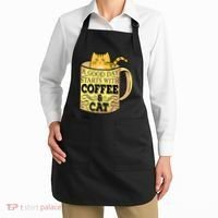 A Good Day Starts With Coffee And Cat Funny Apron thumb 2