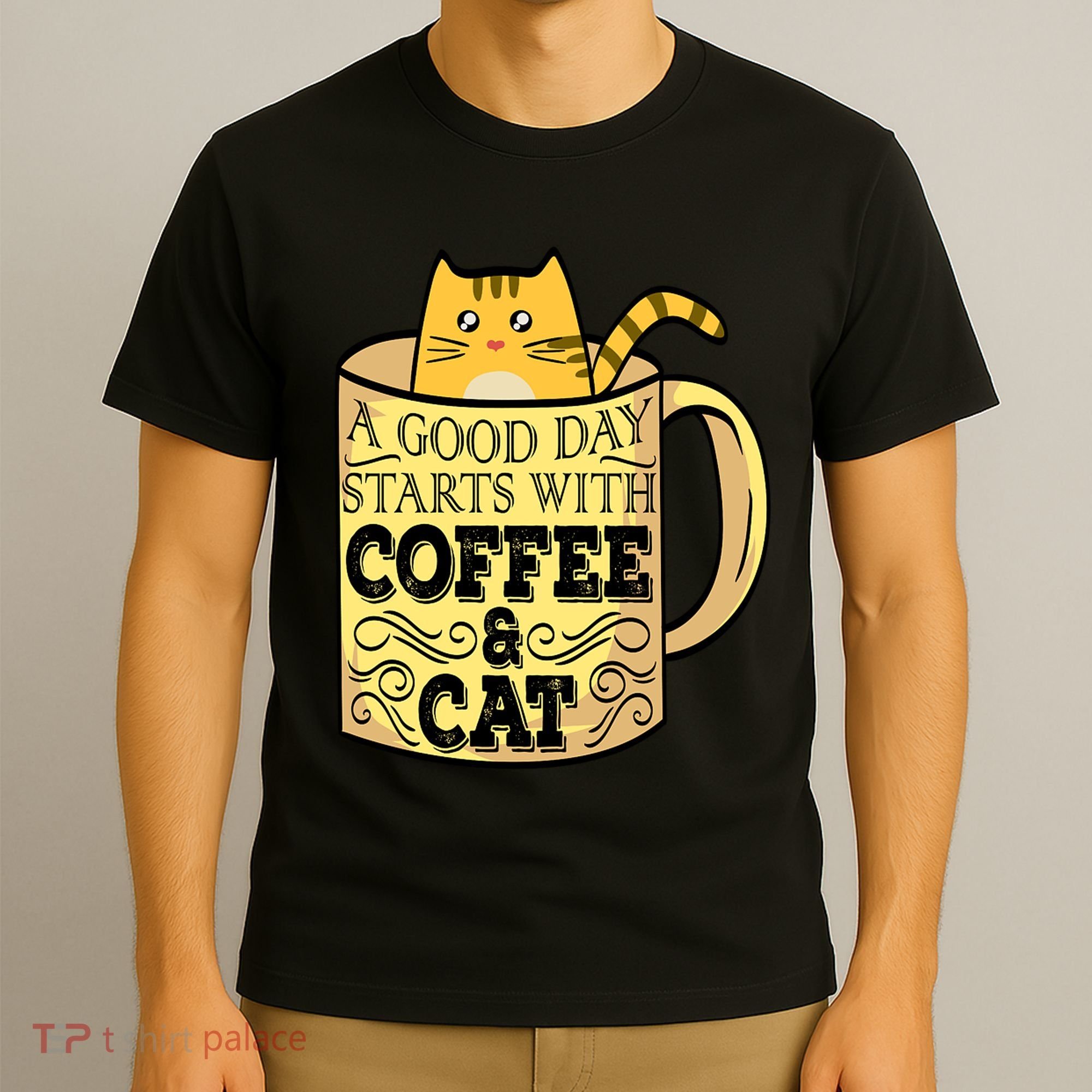 A Good Day Starts With Coffee And Cat Funny T-Shirt