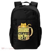 A Good Day Starts With Coffee And Cat Funny Backpack thumb 0