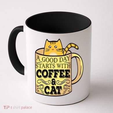A Good Day Starts With Coffee And Cat Funny Coffee Mug